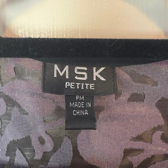 MSK Petite Velvet Burnout Beaded Kimono Jacket Size M Gypsy Floral Tassels - Picture 7 of 8